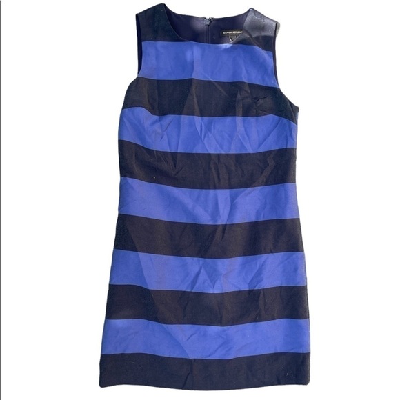 Banana Republic Blue/Navy Wide Striped Sleeveless Shift Dress - Picture 1 of 5
